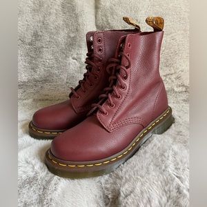 Dark cherry lace up boots